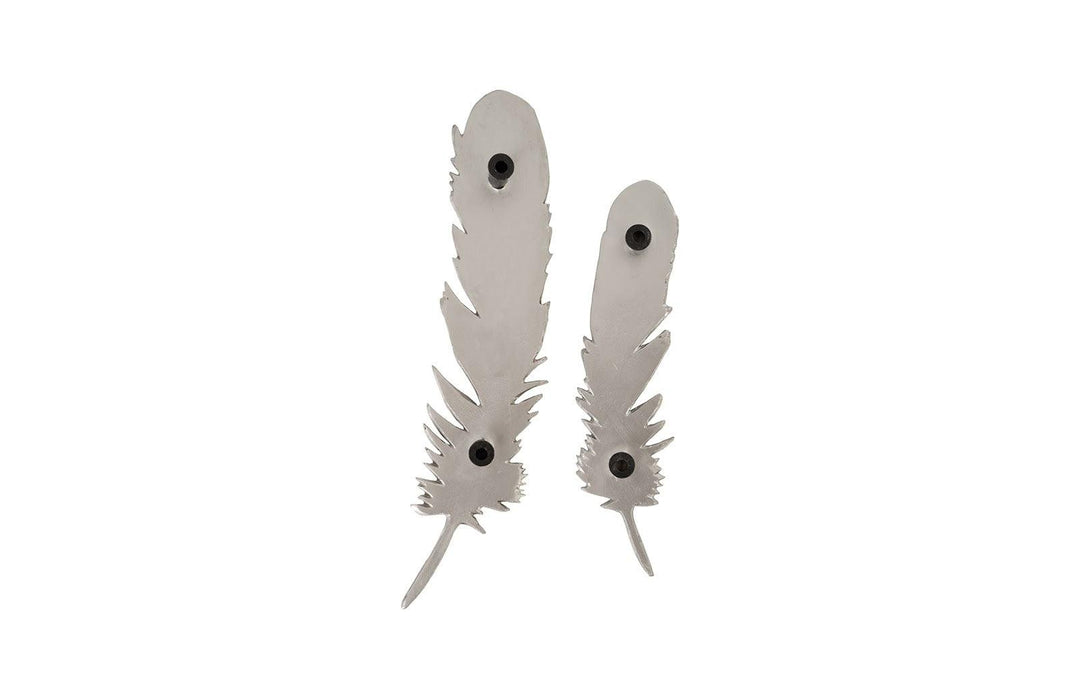 SwayLiving Feathers Wall Art, Small, Silver Leaf, Set of 2 WALL ACCENTS