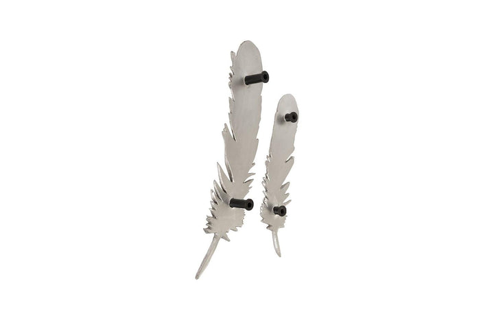 SwayLiving Feathers Wall Art, Small, Silver Leaf, Set of 2 WALL ACCENTS