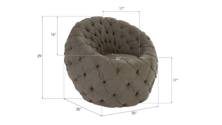 SwayLiving Egg Chair, Ramie Gray ACCENT + LOUNGE CHAIRS