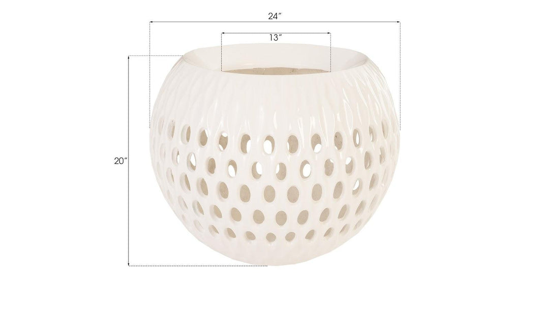 SwayLiving Breathe Planter, Gel Coat White PLANTERS