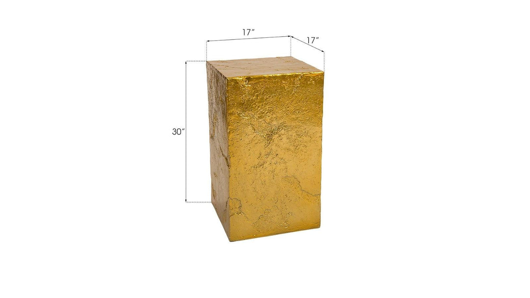 SwayLiving Slate Pedestal, Medium, Liquid Gold ACCENT TABLES