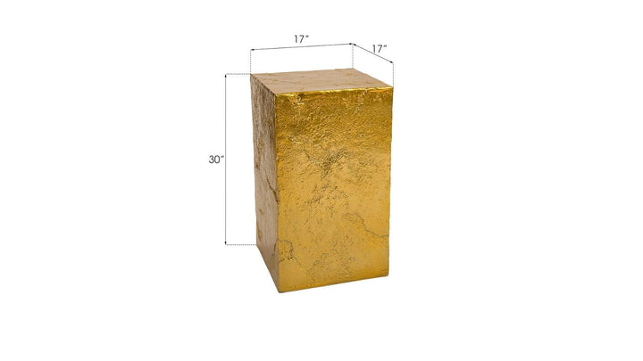 SwayLiving Slate Pedestal, Medium, Liquid Gold ACCENT TABLES