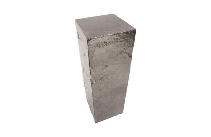 SwayLiving Slate Pedestal, Large, Liquid Silver ACCENT TABLES