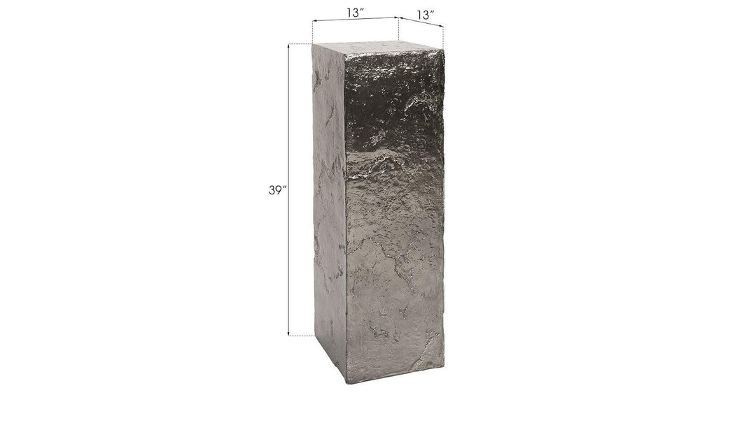 SwayLiving Slate Pedestal, Large, Liquid Silver ACCENT TABLES