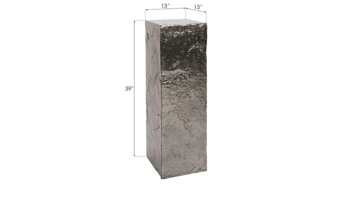 SwayLiving Slate Pedestal, Large, Liquid Silver ACCENT TABLES