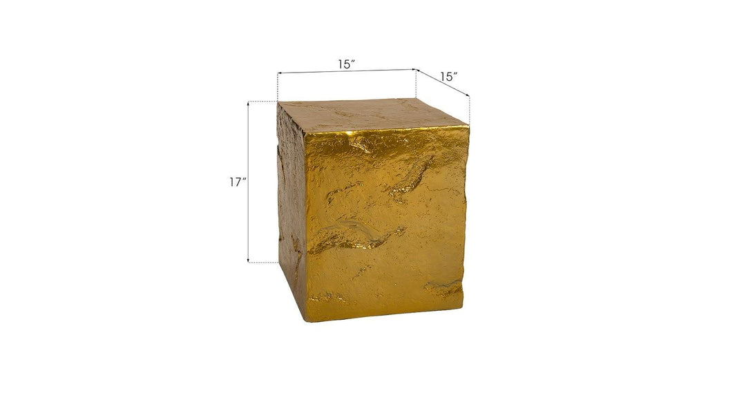 SwayLiving Slate Pedestal, Small, Liquid Gold ACCENT TABLES