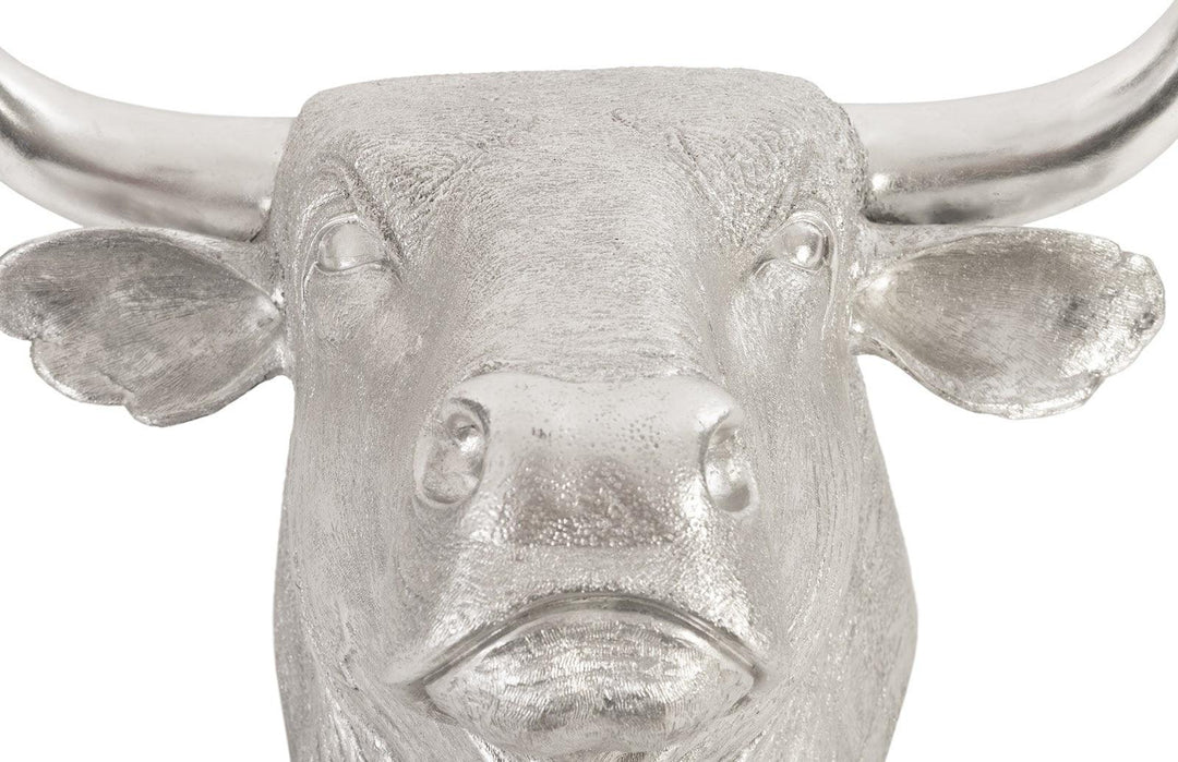 SwayLiving Spanish Fighting Bull Wall Art, Resin, Silver Leaf WALL ACCENTS