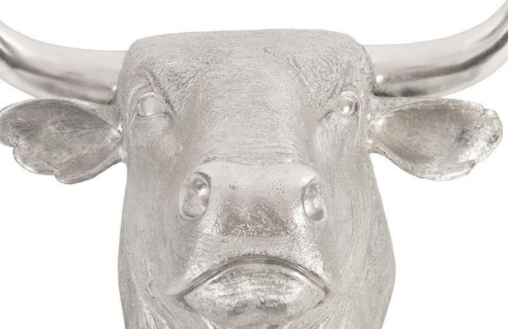SwayLiving Spanish Fighting Bull Wall Art, Resin, Silver Leaf WALL ACCENTS