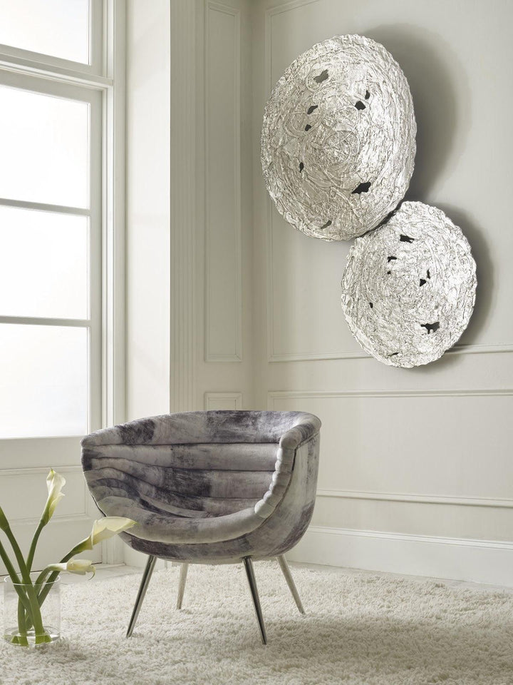 SwayLiving Molten Wall Disc, Medium, Silver Leaf WALL ACCENTS
