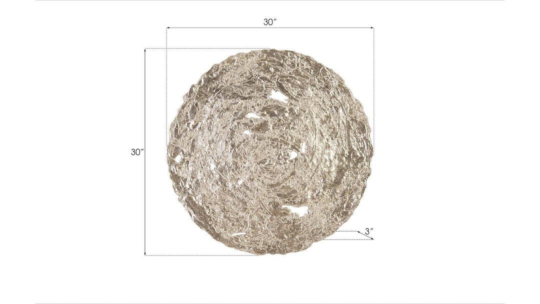 SwayLiving Molten Wall Disc, Medium, Silver Leaf WALL ACCENTS