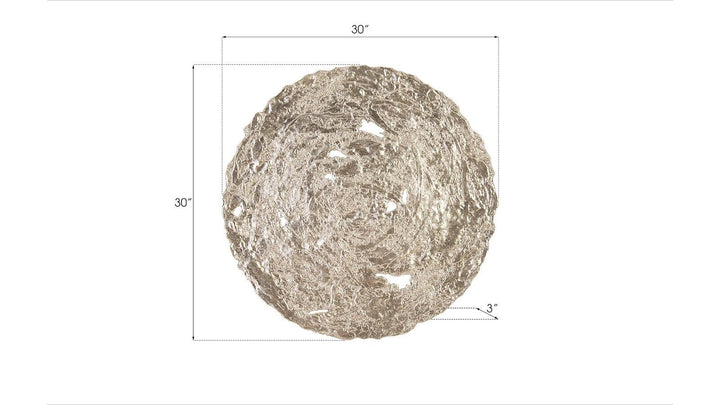 SwayLiving Molten Wall Disc, Medium, Silver Leaf WALL ACCENTS