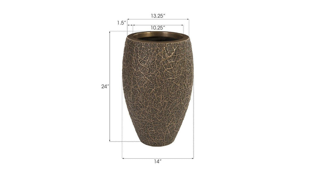 SwayLiving String Theory Planter, Bronze, SM PLANTERS