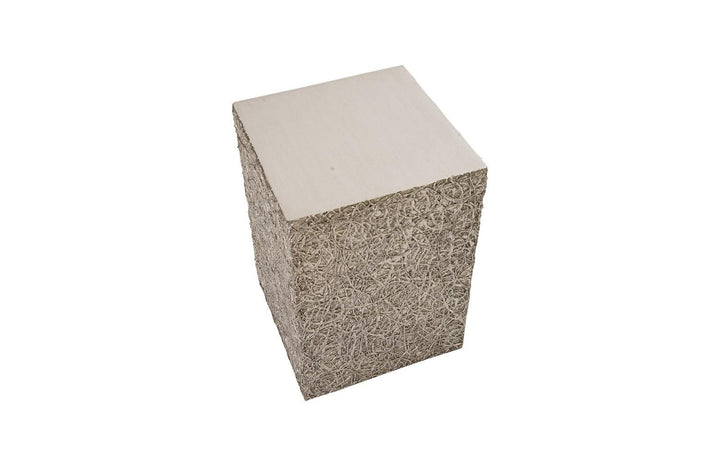 SwayLiving String Theory Pedestal, Silver Leaf, SM ACCENT TABLES