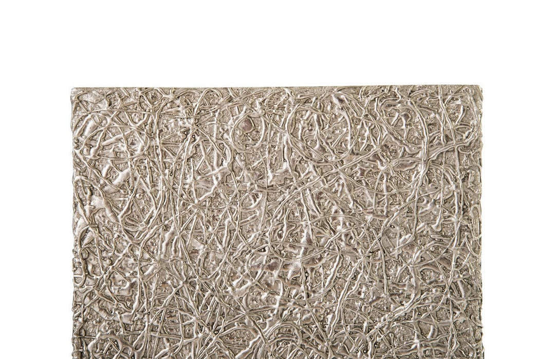 SwayLiving String Theory Pedestal, Silver Leaf, SM ACCENT TABLES