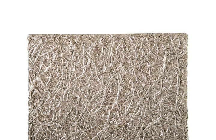 SwayLiving String Theory Pedestal, Silver Leaf, SM ACCENT TABLES