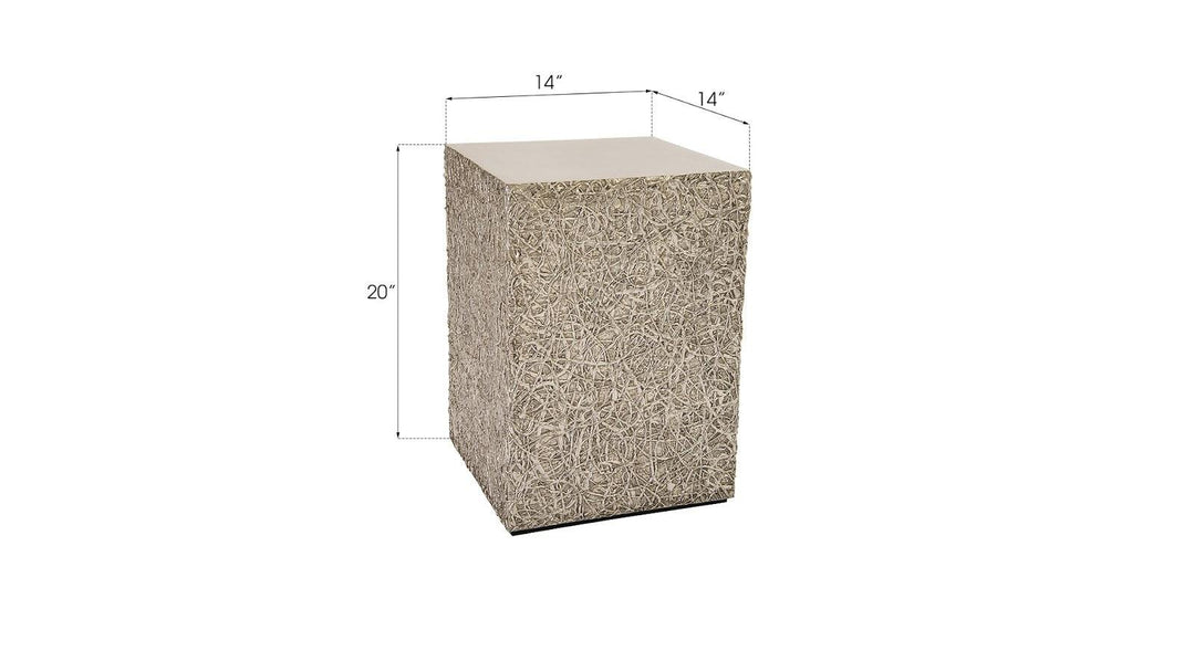 SwayLiving String Theory Pedestal, Silver Leaf, SM ACCENT TABLES