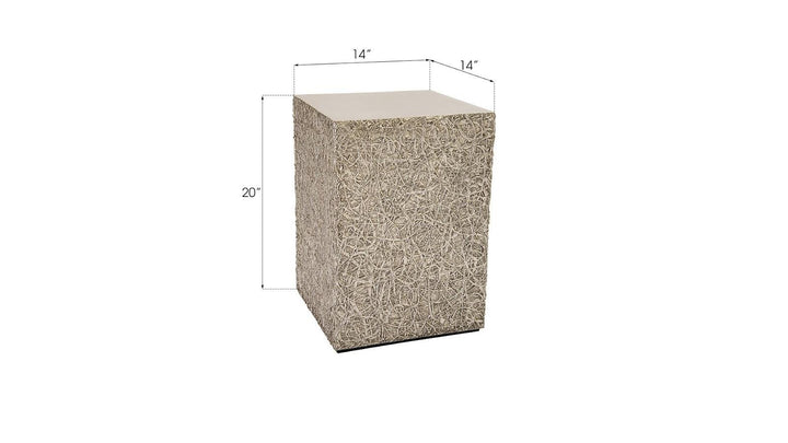SwayLiving String Theory Pedestal, Silver Leaf, SM ACCENT TABLES