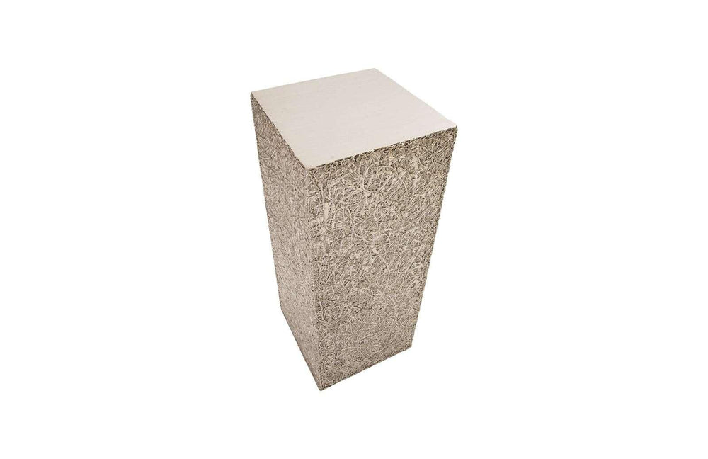 SwayLiving String Theory Pedestal, Silver Leaf, MD ACCENT TABLES