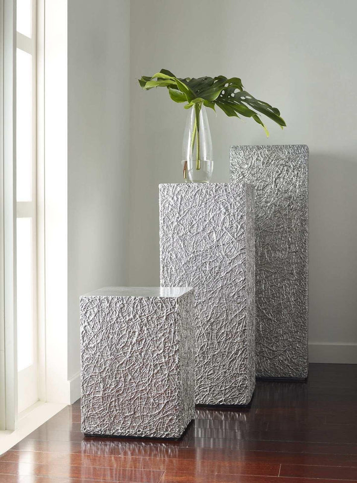 SwayLiving String Theory Pedestal, Silver Leaf, MD ACCENT TABLES