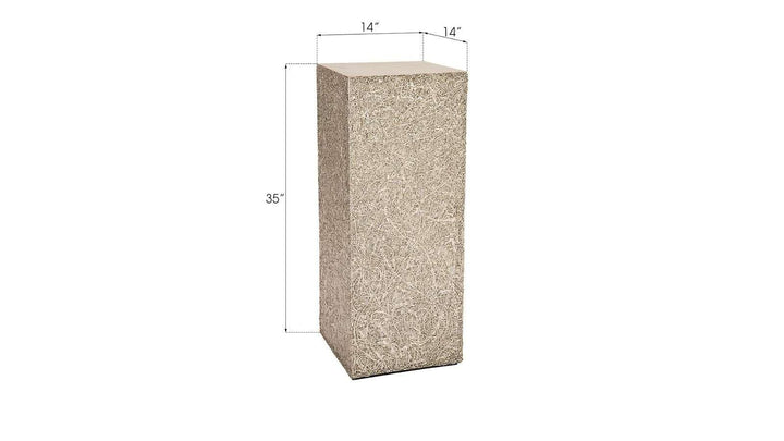 SwayLiving String Theory Pedestal, Silver Leaf, MD ACCENT TABLES