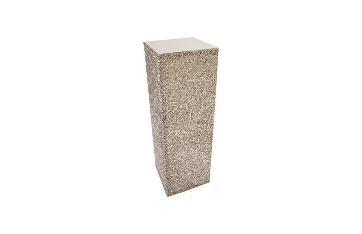 SwayLiving String Theory Pedestal, Silver Leaf, LG ACCENT TABLES