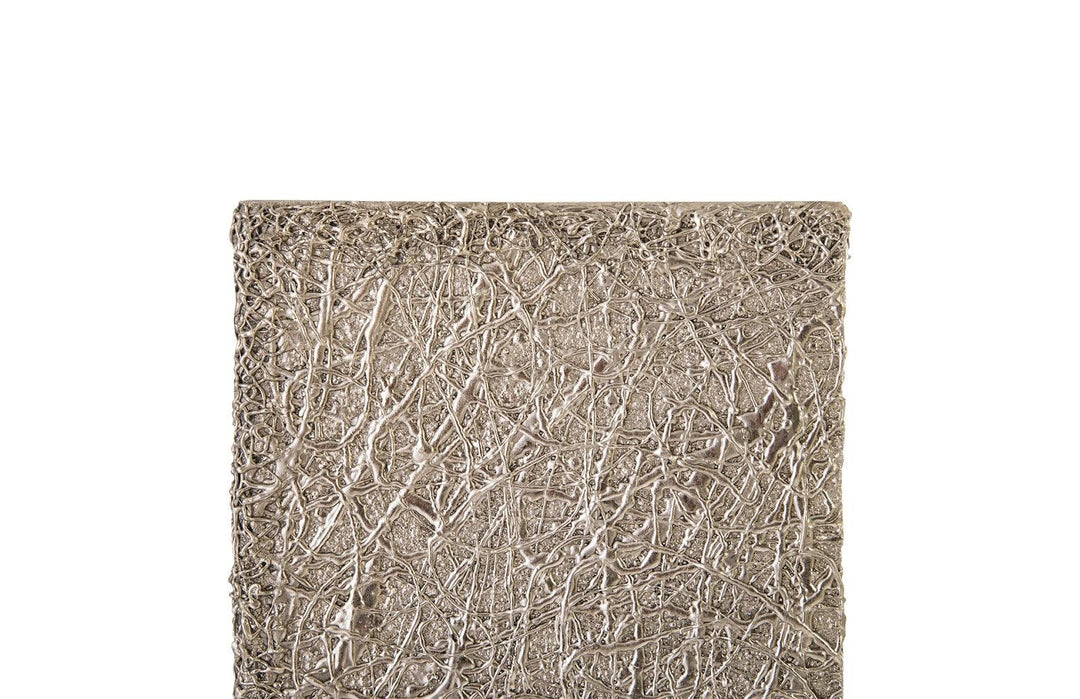 SwayLiving String Theory Pedestal, Silver Leaf, LG ACCENT TABLES