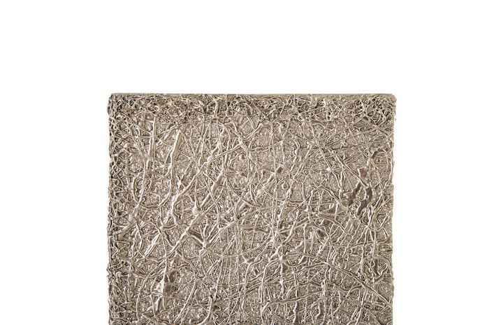 SwayLiving String Theory Pedestal, Silver Leaf, LG ACCENT TABLES