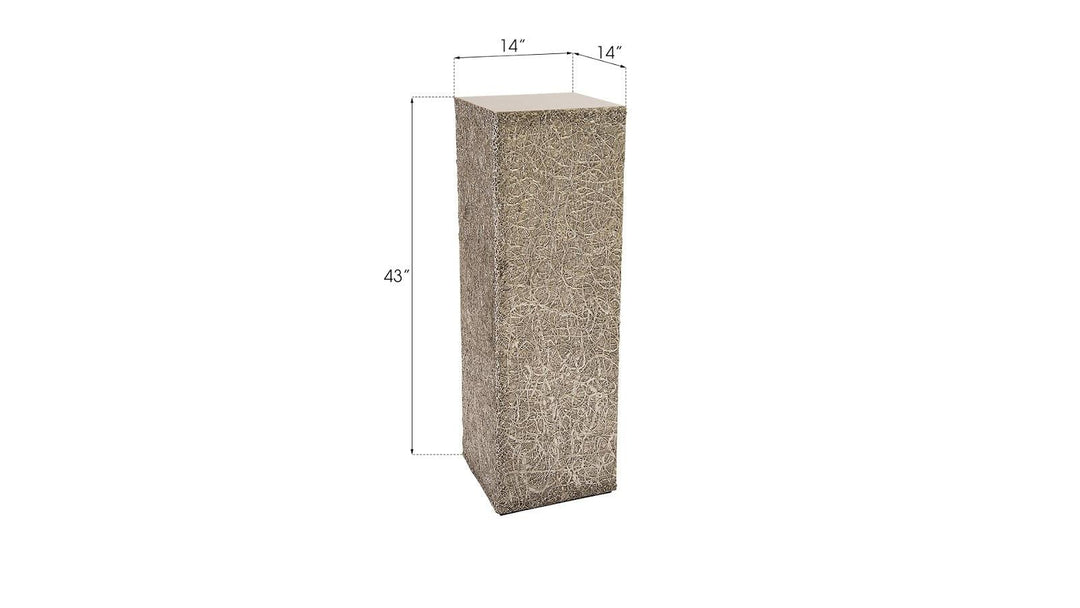 SwayLiving String Theory Pedestal, Silver Leaf, LG ACCENT TABLES