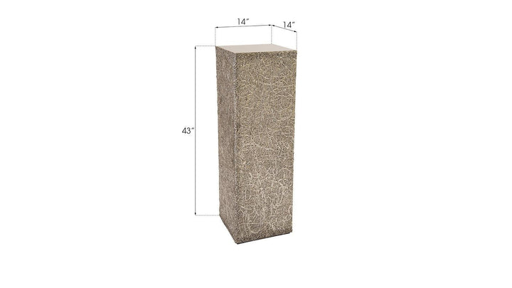 SwayLiving String Theory Pedestal, Silver Leaf, LG ACCENT TABLES