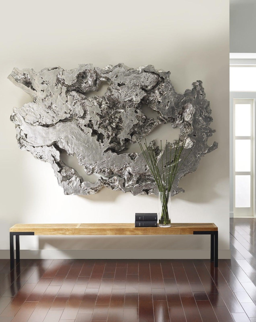 SwayLiving Burled Root Wall Art, Large, Silver Leaf WALL ACCENTS