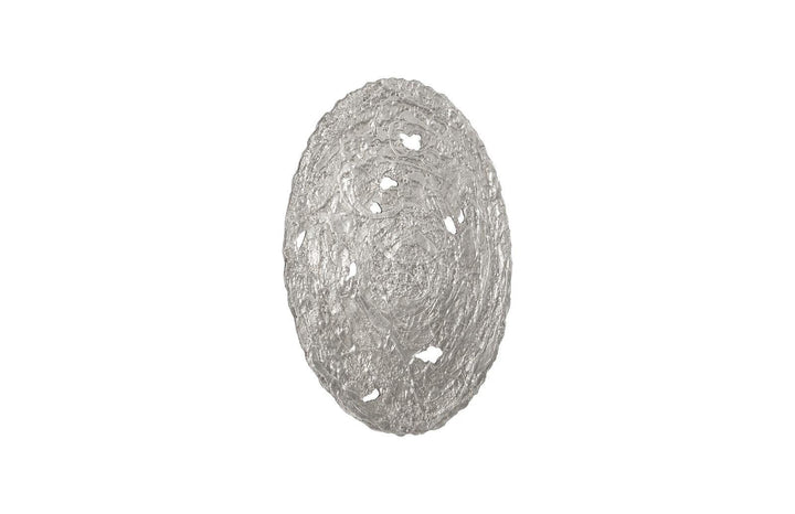 SwayLiving Molten Wall Disc, Large, Silver Leaf WALL ACCENTS