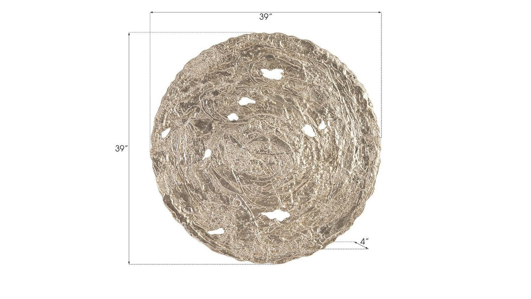 SwayLiving Molten Wall Disc, Large, Silver Leaf WALL ACCENTS