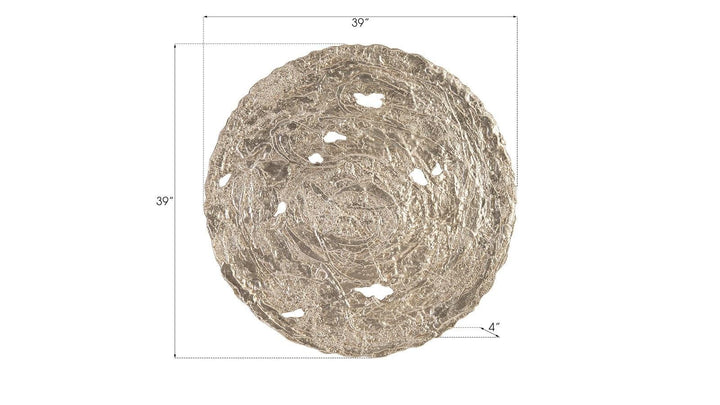 SwayLiving Molten Wall Disc, Large, Silver Leaf WALL ACCENTS