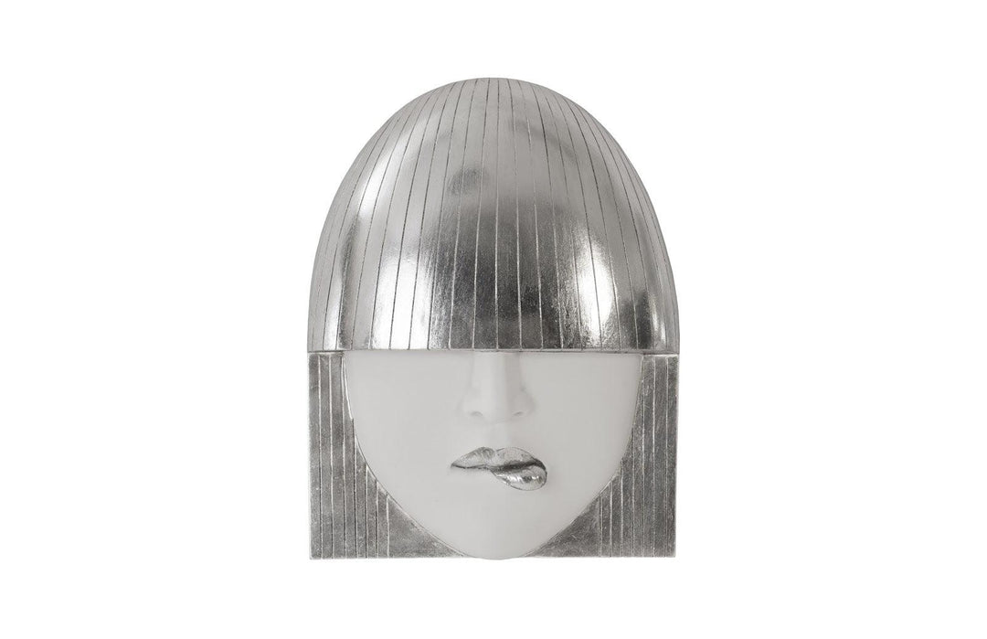 SwayLiving Fashion Faces Wall Art, Small, White and Silver Leaf, Set of 3 WALL ACCENTS