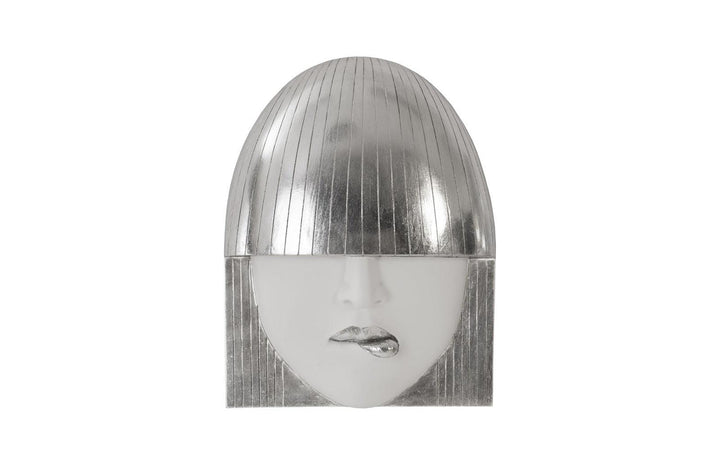 SwayLiving Fashion Faces Wall Art, Small, White and Silver Leaf, Set of 3 WALL ACCENTS