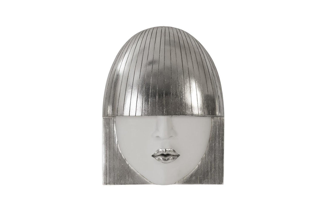 SwayLiving Fashion Faces Wall Art, Small, White and Silver Leaf, Set of 3 WALL ACCENTS