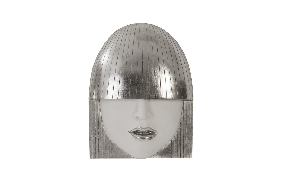 SwayLiving Fashion Faces Wall Art, Small, White and Silver Leaf, Set of 3 WALL ACCENTS