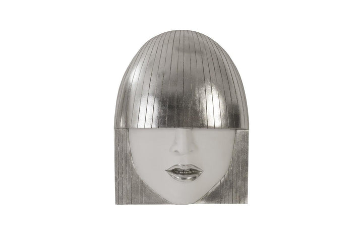 SwayLiving Fashion Faces Wall Art, Small, White and Silver Leaf, Set of 3 WALL ACCENTS