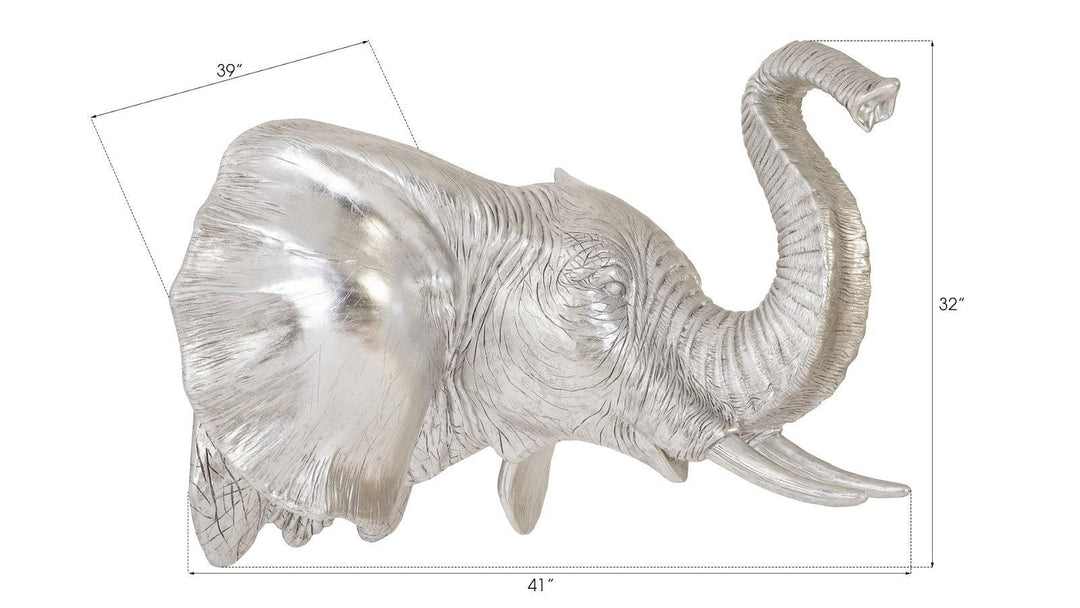 SwayLiving Elephant Wall Art, Resin, Silver Leaf WALL ACCENTS