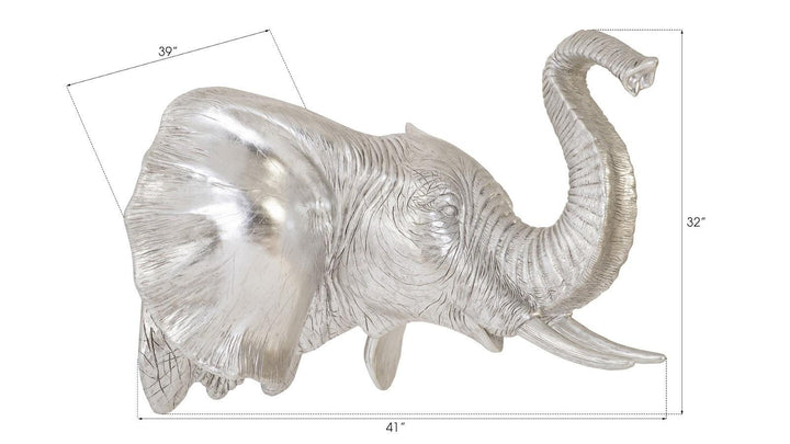 SwayLiving Elephant Wall Art, Resin, Silver Leaf WALL ACCENTS