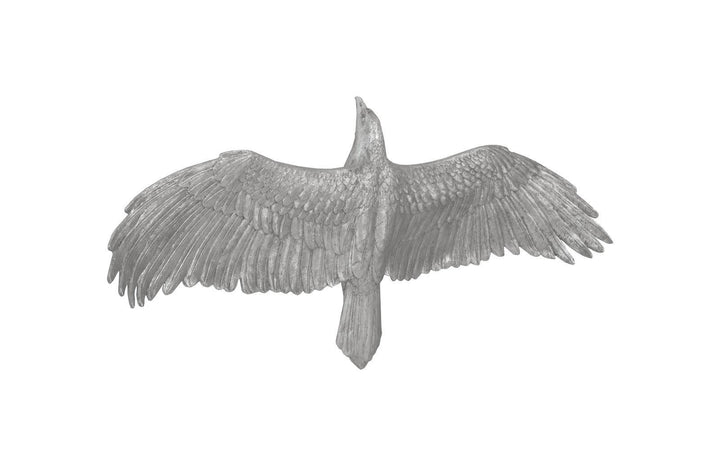 SwayLiving Soaring Eagle Wall Art, Resin, Silver Leaf, LG WALL ACCENTS