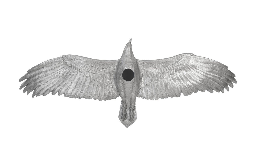 SwayLiving Soaring Eagle Wall Art, Resin, Silver Leaf, LG WALL ACCENTS
