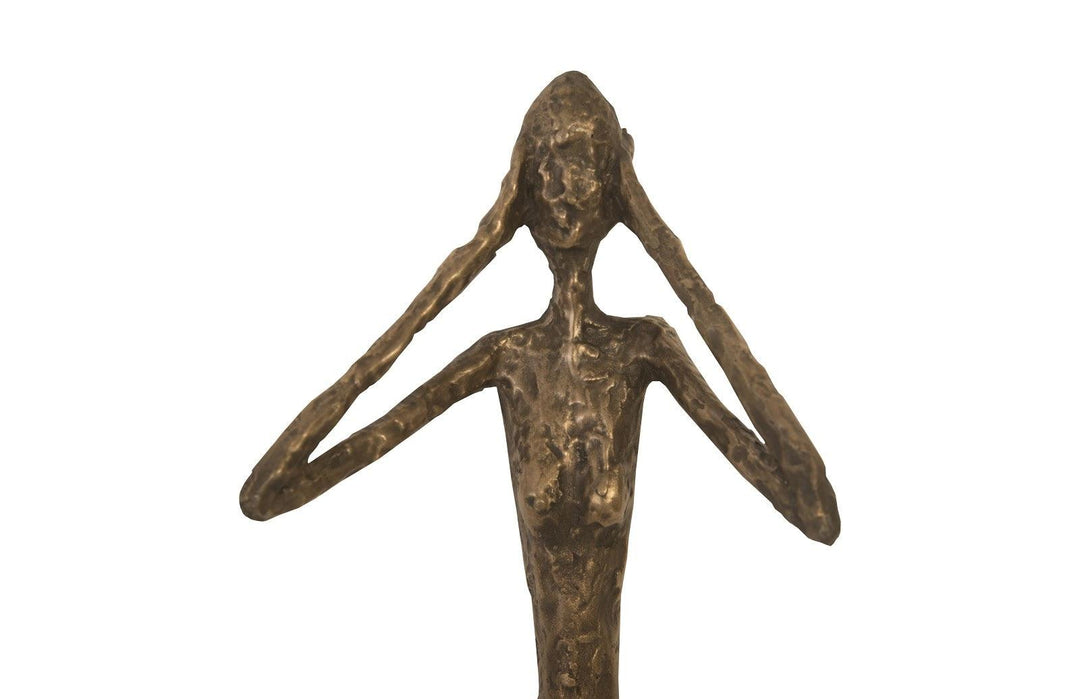 SwayLiving See, Speak, Hear No Evil Wall Art, Resin, Bronze, Set Of 3 WALL ACCENTS