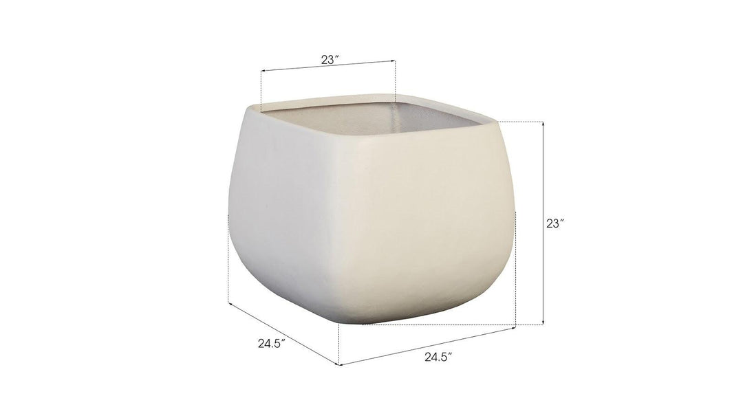 SwayLiving Ava Planter, Large, White PLANTERS