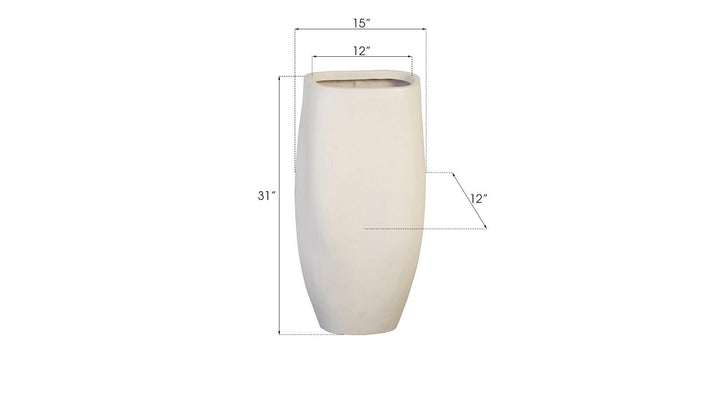 SwayLiving Claire Planter, Large, White PLANTERS