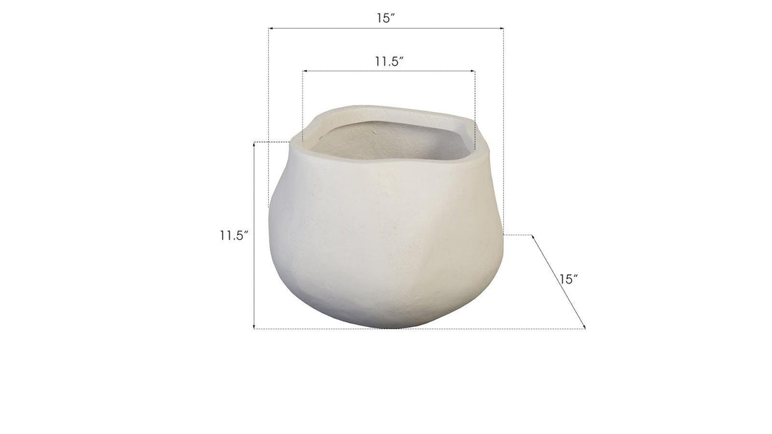 SwayLiving Claire Planter, Small, White PLANTERS
