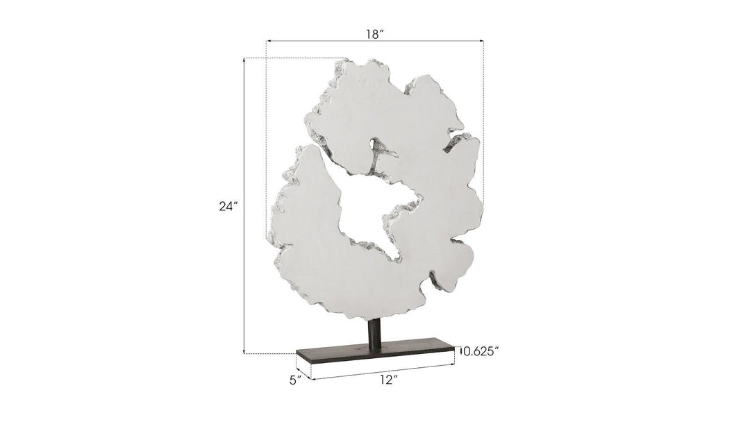 SwayLiving Lava Slice Sculpture on Stand, Resin, Stainless Steel DECORATIVE OBJECTS