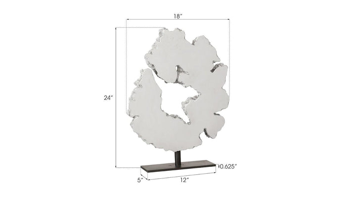 SwayLiving Lava Slice Sculpture on Stand, Resin, Stainless Steel DECORATIVE OBJECTS