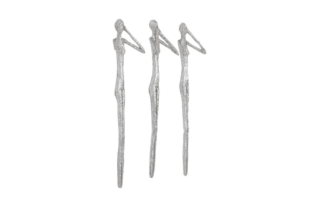 SwayLiving See,Hear,Speak no Evil Set of 3 Silver Leaf, Silver Leaf, Set Of 3 WALL ACCENTS