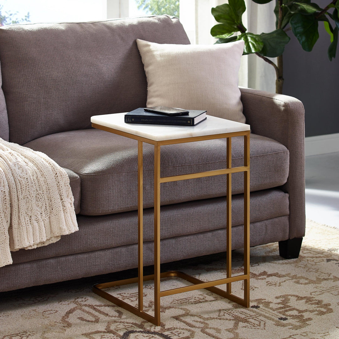 SwayLiving Fallon Marble C-Table ACCENT TABLES